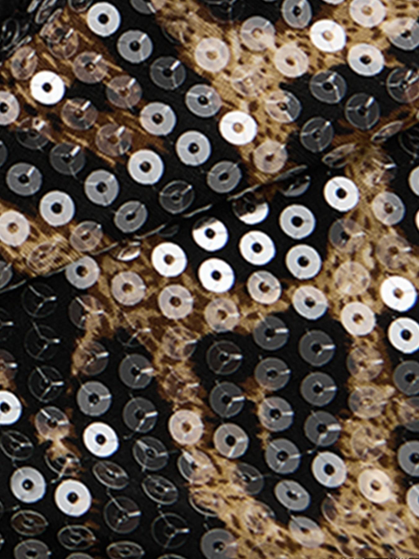 Women's Y2K Style Sequined Leopard Print Low Waist Shorts, Trendy Fashionable Bottoms for Casual Wear, Eye-Catching Design for Summer