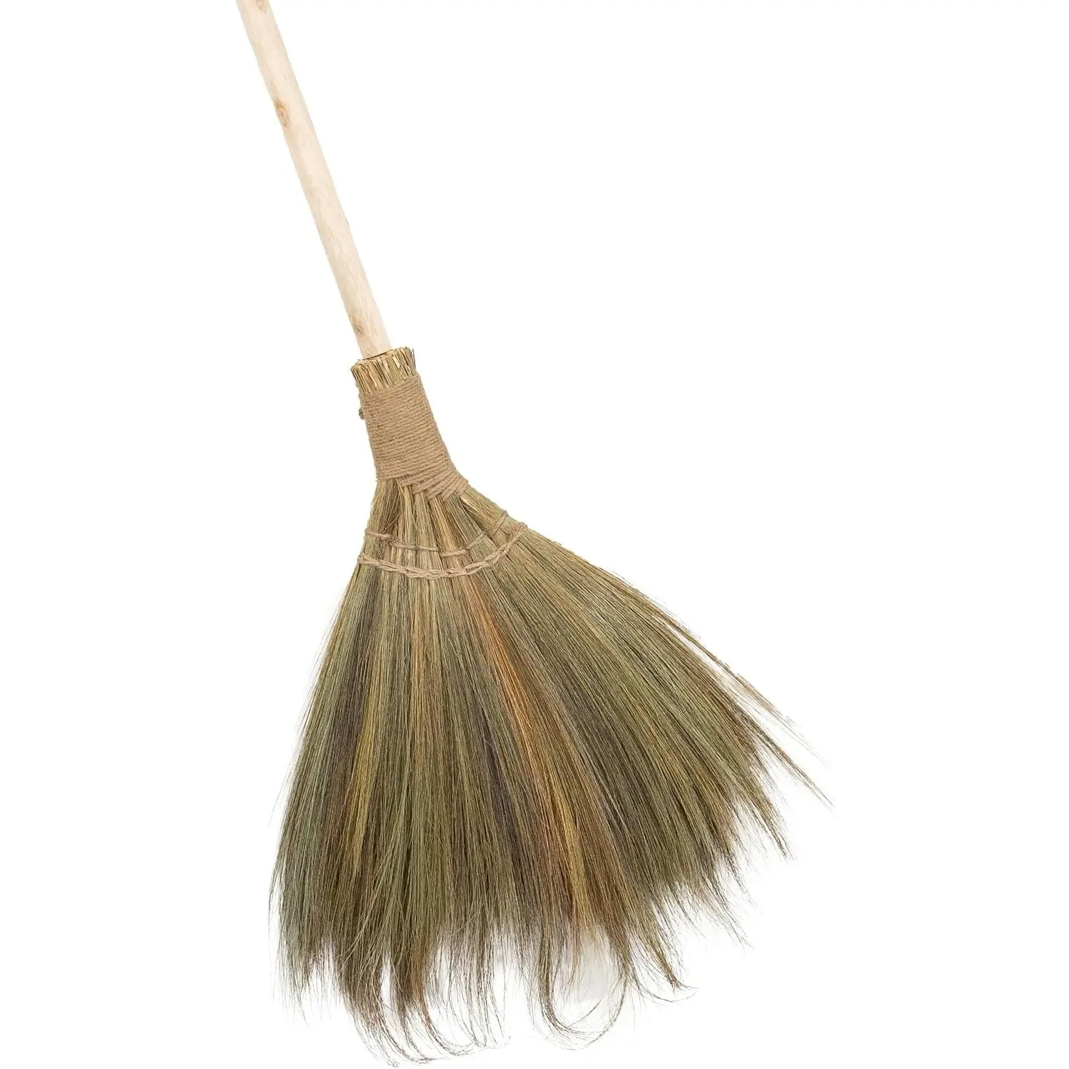 Vietnamese Straw Soft Broom with Long Handle - Sweeping Whisk Broom - 51.18 inch Length