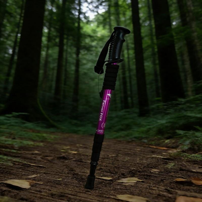 1 Piece - Straight Grip 4-Section Aluminum Alloy Trekking Pole, Retractable, Spring Shock Absorption, Ultra-Light Straight Shank Hiking Pole, Essential for Outdoor Hiking (DM026A-3729)