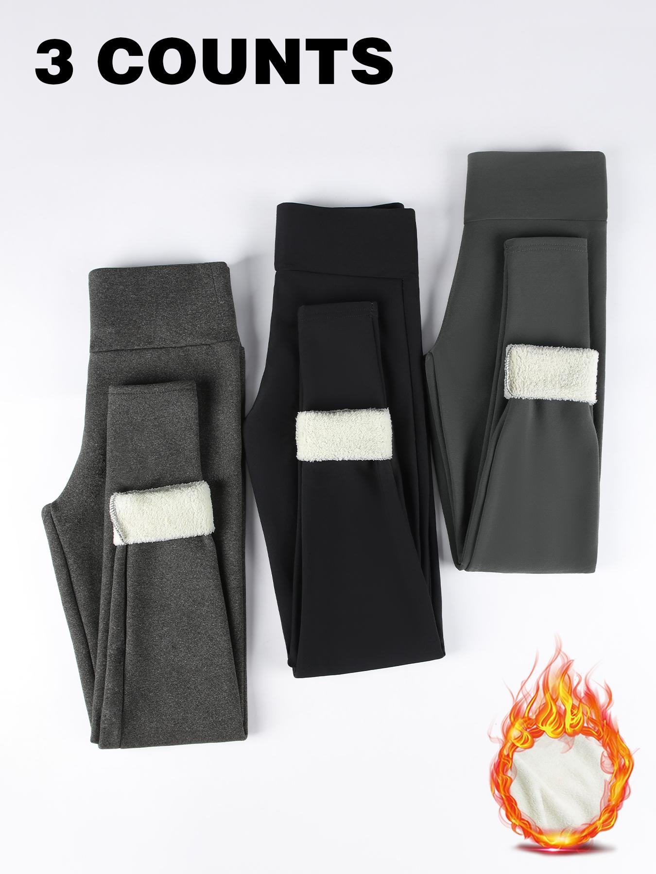 Women's High-Waisted Yoga Leggings with Fleece Lining, Tight Fit Warm Winter Workout Pants for Fitness Running Outdoor Activities