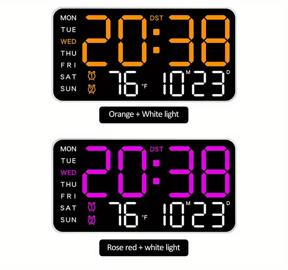 Large Digital Wall Clock with LED Display, Led Alarm Clock, Date & Temperature Timer, Ideal Gift for the Elderly, Living Room & Bedroom Decor, Creative Decorative Clock, Led Wall Clocks