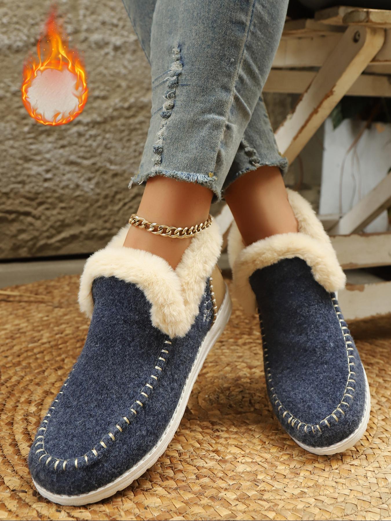 Women's Fashionable Patchwork Design Sneakers, Casual Comfortable Warm Soft Sole Shoes for Fall & Winter, Female All-match Round Toe Sports Shoes for Daily Wear, Lightweight Slip Ons, Patchwork Walking Shoes