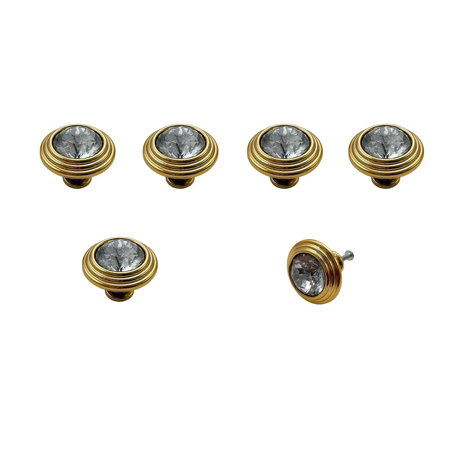 6-Piece Rose Gold Crystal Cabinet Knobs, Decorative Drawer Pulls, Bathroom, Bedroom, Kitchen Cabinets, Home Renovation Accessories