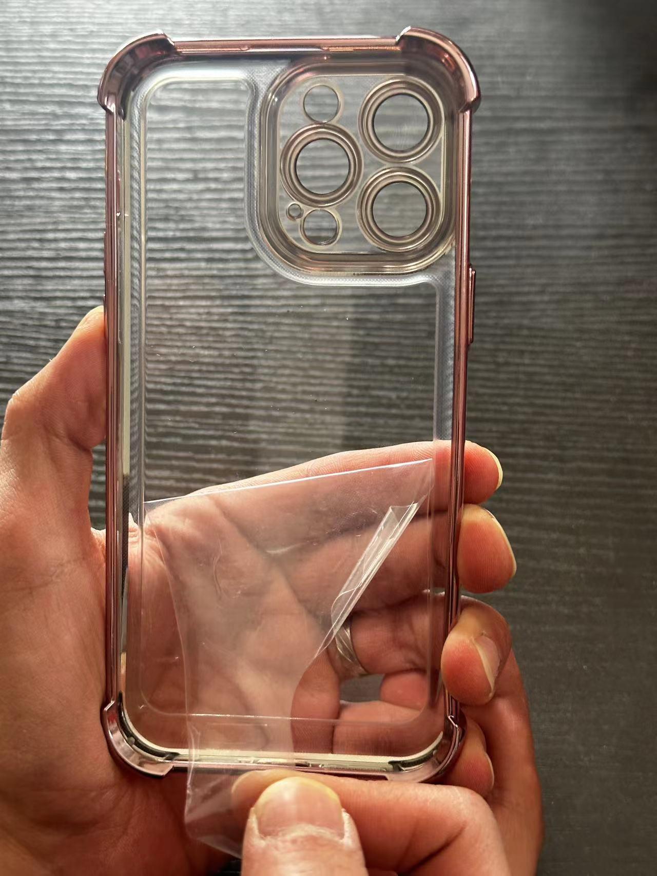 NganGee Clear Sticky Holder Phone Case with Four Corners Air Cushion Lens Protection Film Fit for iPhone 16ProMax iPhone 16Pro iPhone 16Plus iPhone16