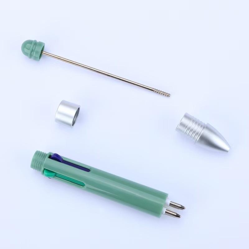 Mini Four-Color Beaded Pens, Multiple Colors Round Atom Pens, Internal Four Different Color Pencils, DIY Your Style