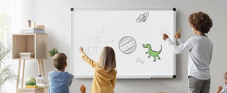 Magnetic Dry Erase Board, 36 X 24 Inch White Board, Sliver Reinforced Aluminum Frame,1 Dry Eraser & 2 Dry Erase Markers & 4 Push Pin Magnets