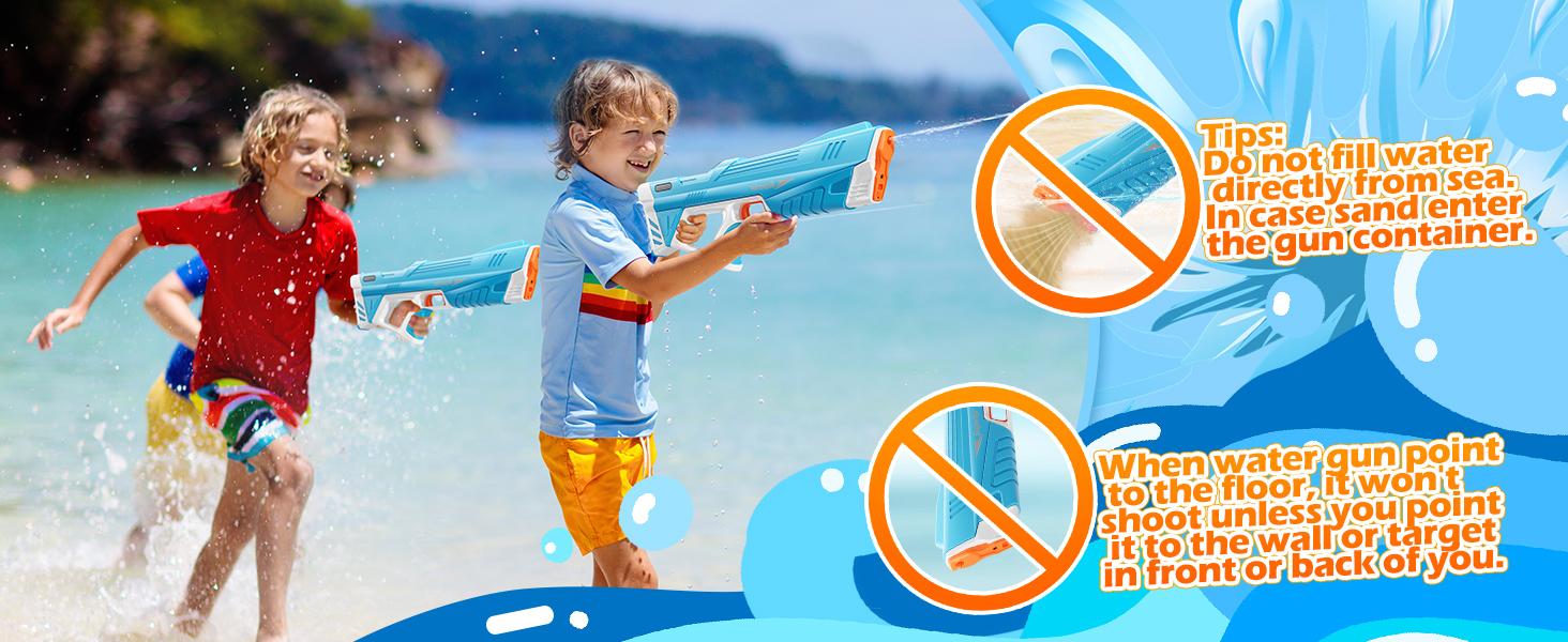 Skirfy Electric Water Toy, Auto Suction Water machine for Adults&Kids, Squirt machine 39 Ft Range, Battery Powered Squirt toys, Automatic Water Blaster, Pool Beach Outdoor Party Toys for Kids Ages 8-12