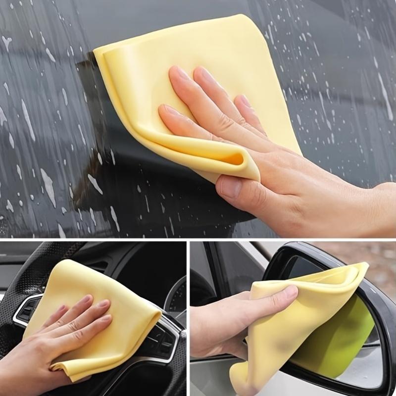 Premium 6-Pack Shammy Cloth for Car Drying or Daily Cleaning Reusable Cleaning Cloths Absorbent Detailing Cloth Super Absorbent Suede Towel Reusable Shammy Towel for Car - Scratch-Free Car Drying Towel No Water Marks