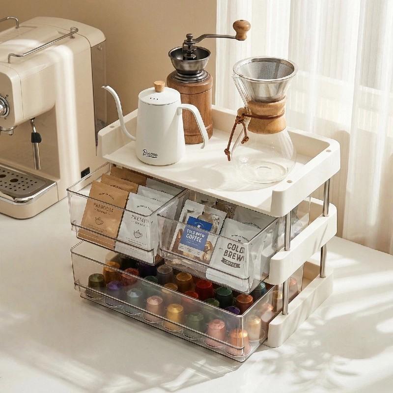 Stackable Desktop Storage Organizer Modular Multi-Layer Shelf for Coffee Station, Snacks, Office Supplies & Daily Essentials, Table Organizers Stackable Desktop Storage Organizer Modular Multi-Layer Shelf for Coffee Station, Snacks, Office Supplies & Daily Essentials, Table Organizers