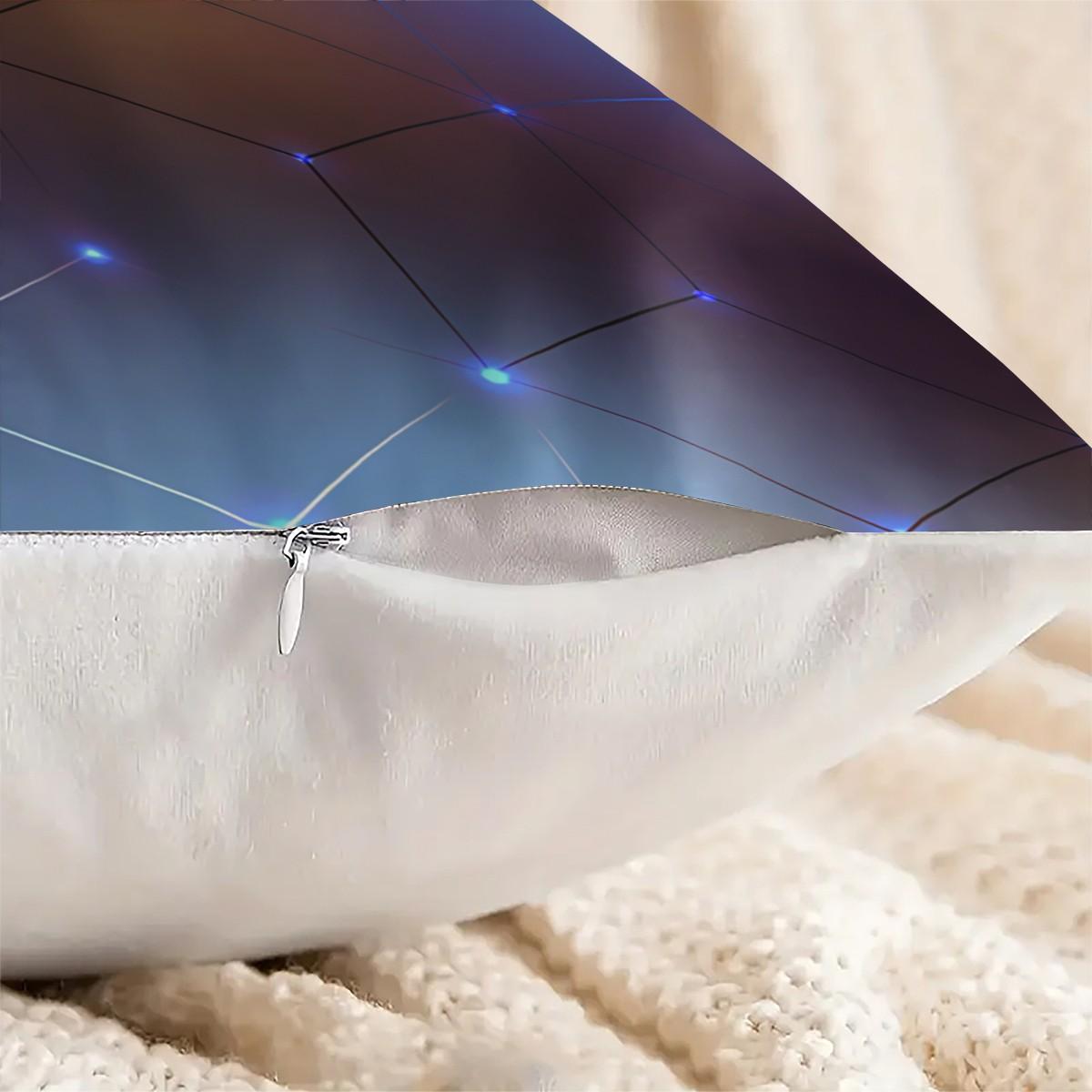 1 Piece Futuristic Neon Grid Body Pillow, Soft Memory Foam Decorative Pillow, Stylish Digital Print Cushion with Ergonomic Support, Trendy Sci-Fi Themed Throw Pillow for Gaming Room, Bedroom, Sofa, Office Decor & Comfort Support