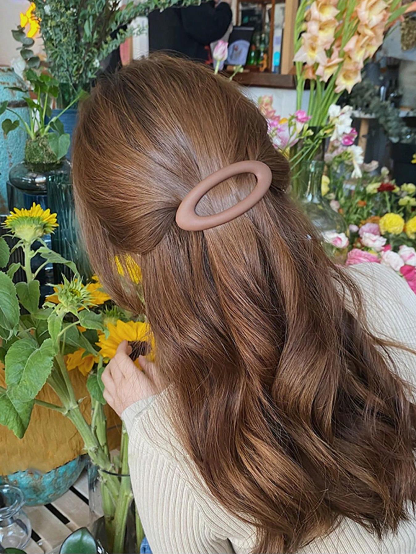 Minimalist Oval Hollow Out Design Hair Clips, Elegant Hair Accessories for Women & Girls, Minimalist Headwear Suitable for Daily and Party Use, Hair Clip Set