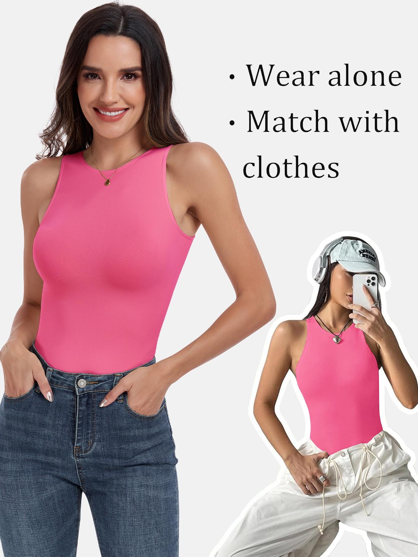 Women's Seamless Shapewear Tank Tops, 1/2/3 Pack, Round Neck Slim-Fit Body-Sculpting Compression Tank for Tummy Control, Casual All-Season Wear, Minimalist Underwear