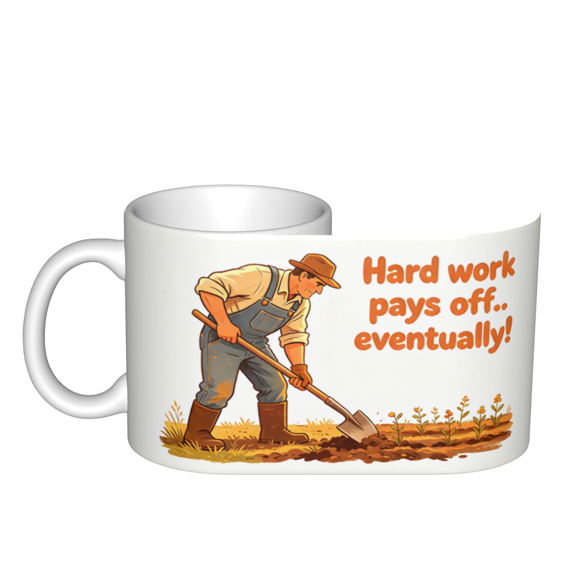 Work-Truth Humorous Ceramic Mug, Kitchen Drinkware for Office Use