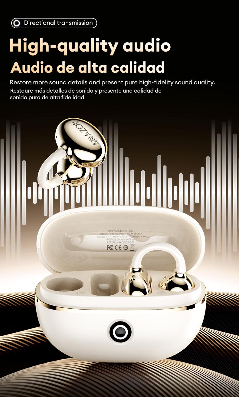 Transformers TF-T83 Clip-on Design Bluetooth 5.4 Earphones, Powerful Sound Effects for Music & Phone Calls, Wireless Gaming Headset Compatible with Various Systems