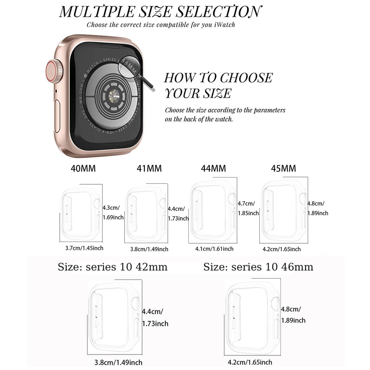 Bling Apple Watch Case with Screen Protector – Diamond Protective Cover, Full Protection for Apple Watch Series 4–10 & SE (40/41mm & 42/44/45/46mm)