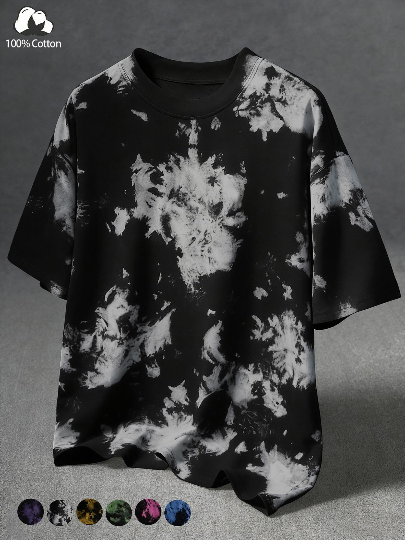 Unisex Vintage Stylish Street Style Tie-Dye Summer Short Sleeve Cotton T-Shirt, Y2K Fashion Streetwear, High Street Culture, Couple's Matching Casual Daily Wear