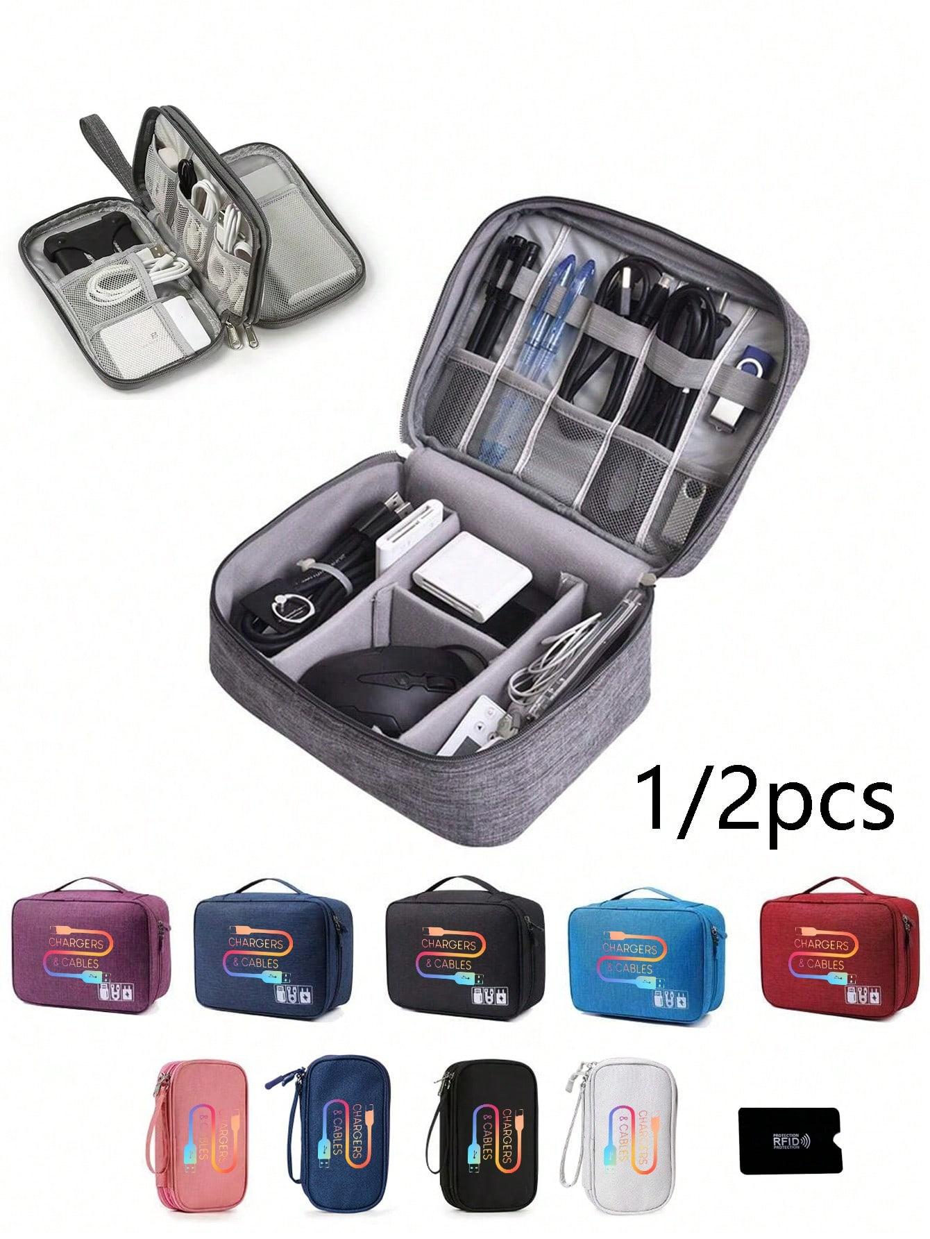 Electronics Storage Travel Bag, Waterproof Cable Organizer, Portable Tech Accessories Case, Laptop Phone Holder, Business Trip Essential