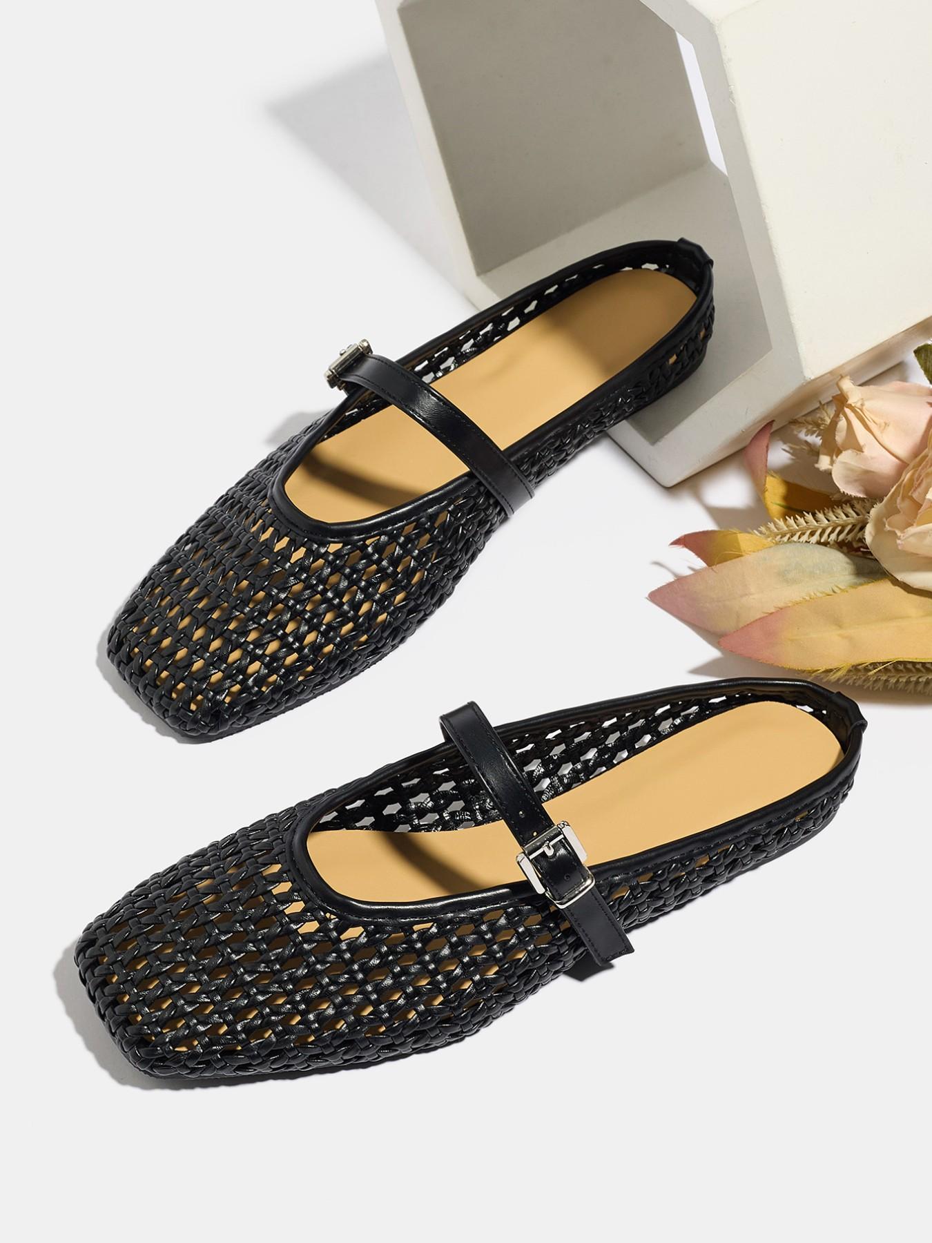 Women's Half-Open Toe Sandals, Breathable Knit Slip-On Beach Shoes, Summer Casual Outdoor Mesh Slippers, Comfortable Muon Shoe