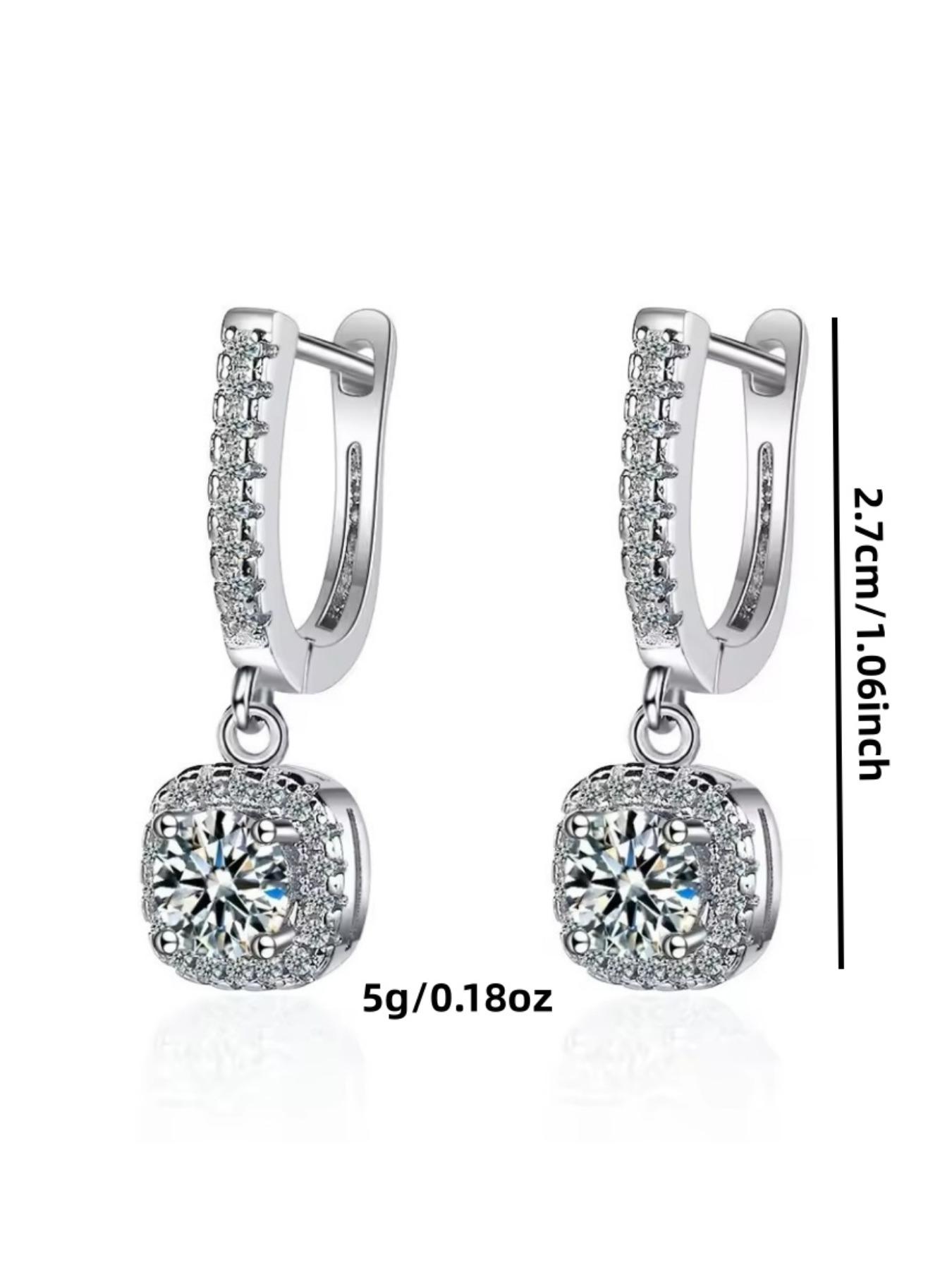 Elegant Fashion Luxe Square Zircon Earrings, Women's Stylish Accessories, Classic Full Diamond Earrings, Perfect Gift for Birthday, Mother's Day, Valentine's Day