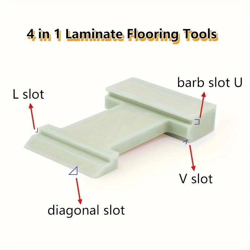 Multi-functional tool set for installing pressure plates, with strong nylon blocks, suitable for wooden and composite floors, designed with precise grooves.