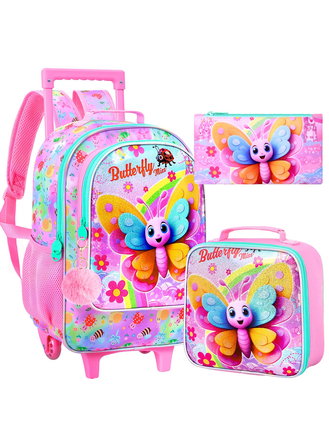 Lunch Bag Little Girl Rolling Backpack Kids' J World Lollipop 16