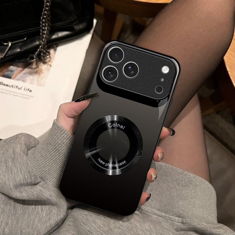 Gradient Glass Magnetic Phone Case for 【iPhone 17 Pro】, Luxury Matte Shockproof Cover with Camera Lens Protector 666