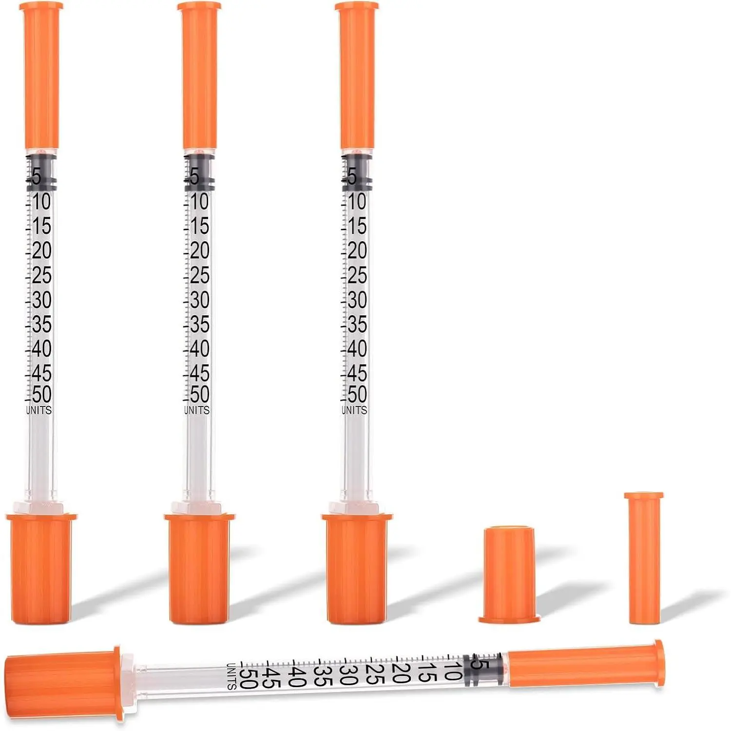 20 Pcs Lab Syringes, U-100-0.5cc/mL, 31Ga-1/4" (6mm) Cap, Individually Wrapped for Lab Use 20 Pcs Lab Syringes, U-100-0.5cc/mL, 31Ga-1/4" (6mm) Cap, Individually Wrapped for Lab Use