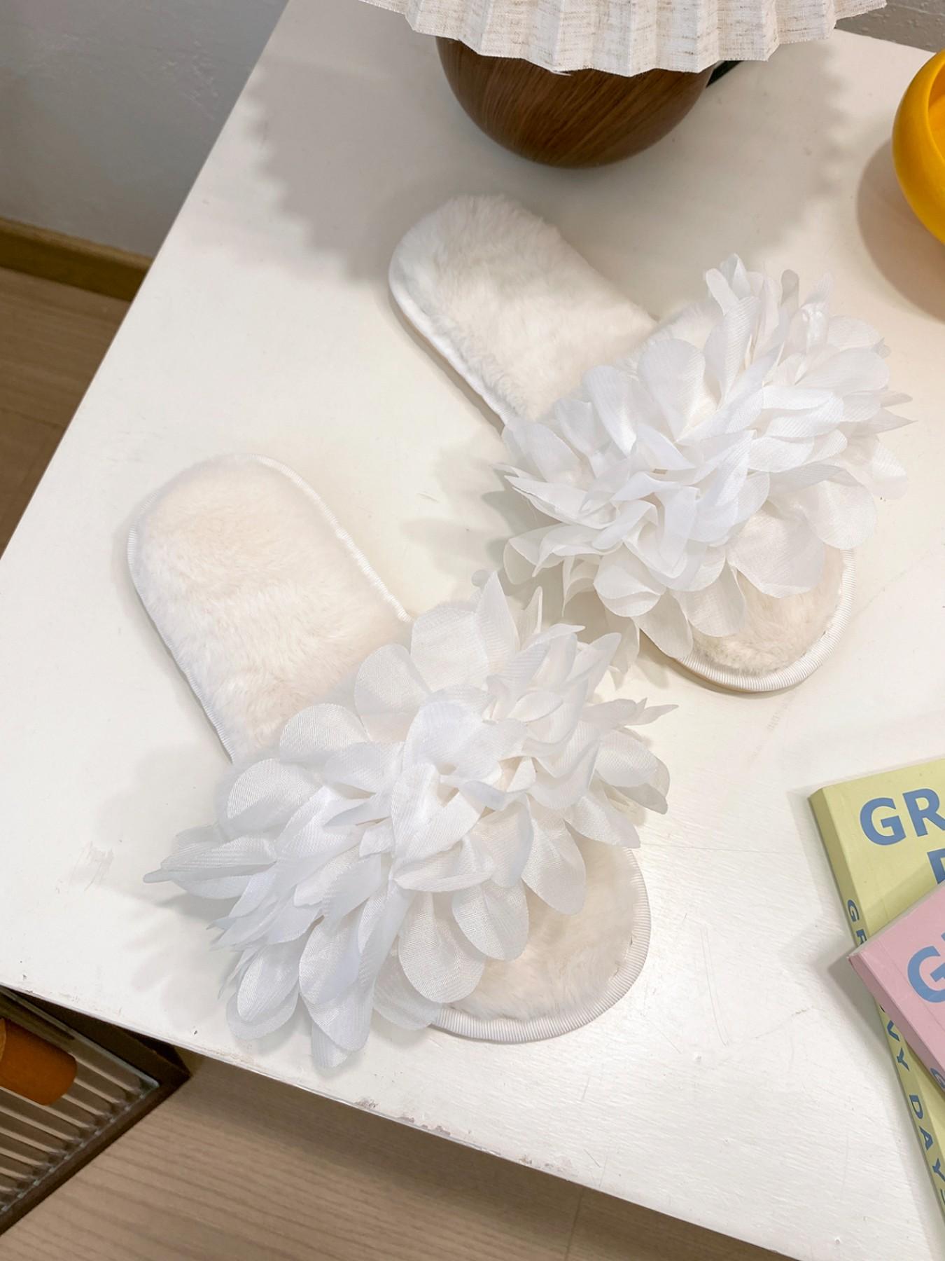 Fashion Floral Slippers, Soft Sole Comfortable Indoor Shoes, Elegant Textile Material, Less Than Ankle Height, Tpu Sole, Multifunctional Footwear