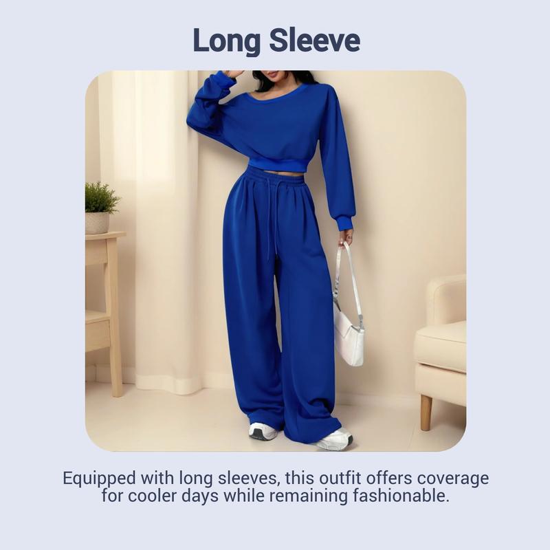 Personalized Asymmetrical Shoulder Casual Set, Pure Color Short Top Two-Piece Set, Travel Party Dance Leisure