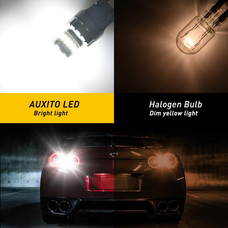 AUXITO 7443 7440 LED Bulb for Reverse Light 6000K White, 2800LM 300% Brighter 7441 7444 T20 W21W LED for Backup Light, Tail Light, Brake Light, Turn Signal Light, Parking Light, DRL, Pack of 2