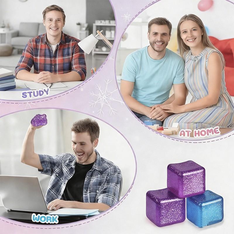 Square Elastic Stress Relief Toy, Perfect for Adult Hand Squeeze Therapy, Slow Rebound Fun for Work Breaks & Relaxation, Ideal Gift for Friends & Family