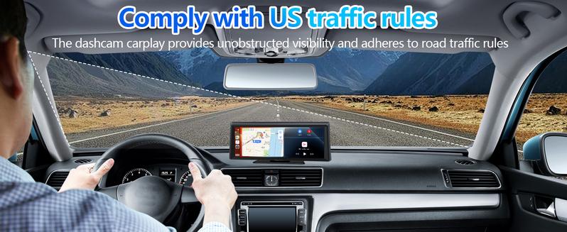 【Hieha】New Year  Gift：2026 Top-Rated Carplay Dash Cam:Updated 8.14" Portable Touchscreen with Wireless Carplay, Android Auto, 1080P Backup, and 2K Front Camera — Complete GPS Navigation System Carplay for Any Car Carplay  Screen Big Screen Carplay