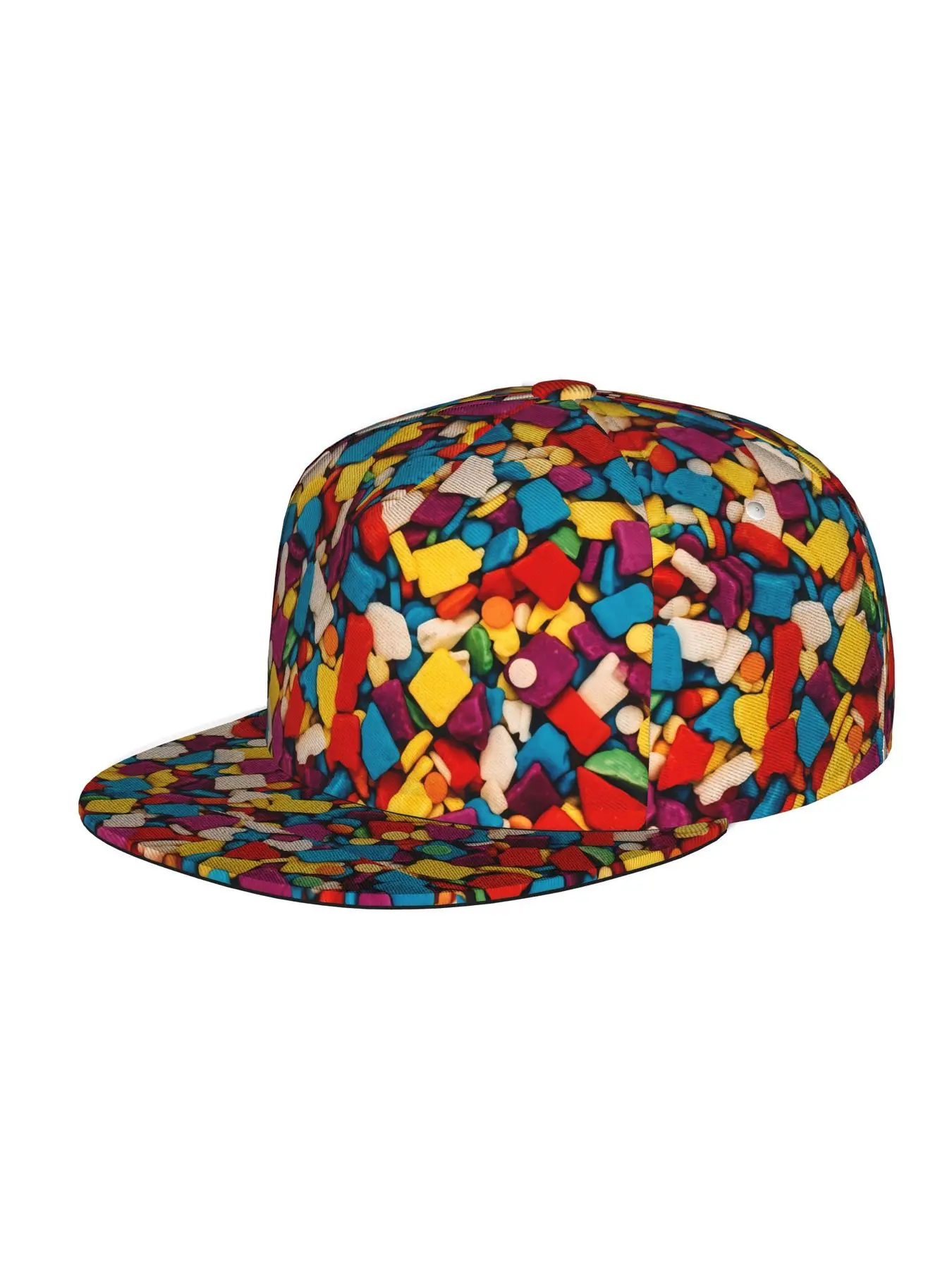 Colorful Candy Sprinkles, Unisex baseball cap, adjustable back buckle trucker cap, party baseball cap, punk-style sun hat, suitable for skateboarding, dancing and outdoor sports, all year round.