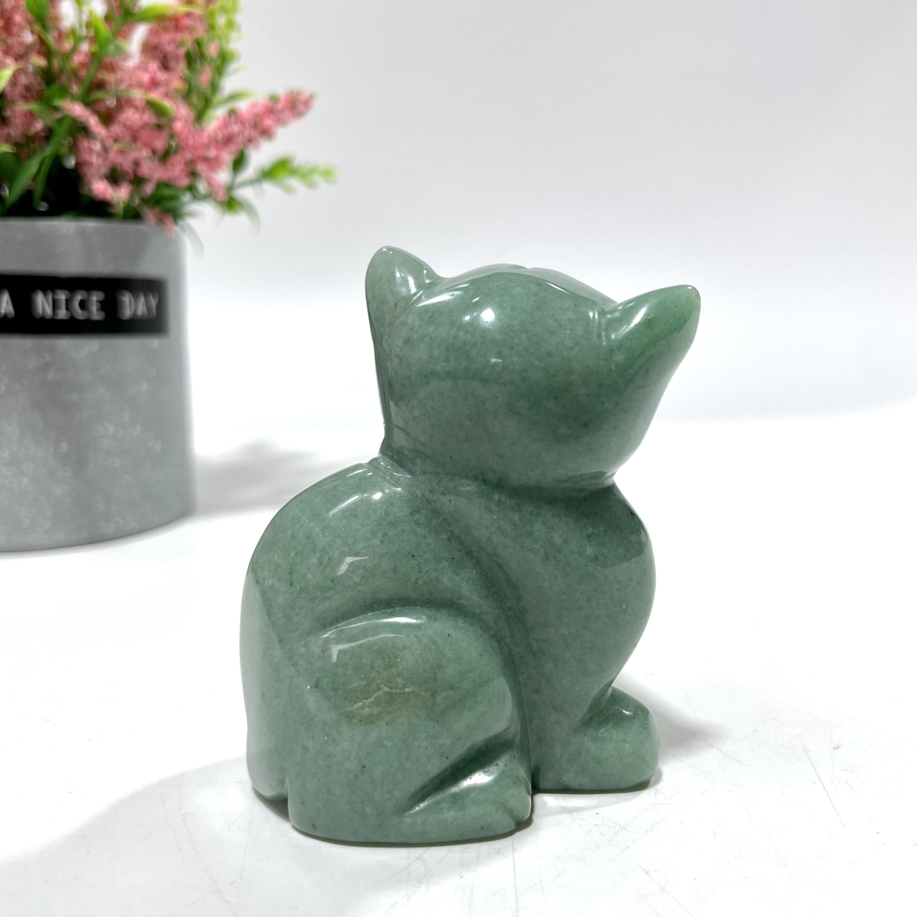 Green Aventurine Animal Crystal Carvings Flower Fairy Cat bird Tortoise Dolphin Bear Fish Seal Dinosaur Rhinoceros Frog Shark Carvings Healing Stones Natural Stone Chakra Balancing Reiki Home Office Decor From IG Crystal