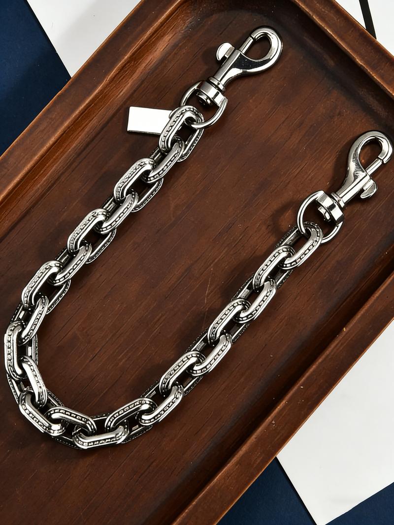 Exquisite and compact popular versatile chain, retro bag decoration shoulder chain with embossed design, detachable, lightweight and easy to carry, fashionable shoulder strap chain, can be held in hand, Wallet Chain