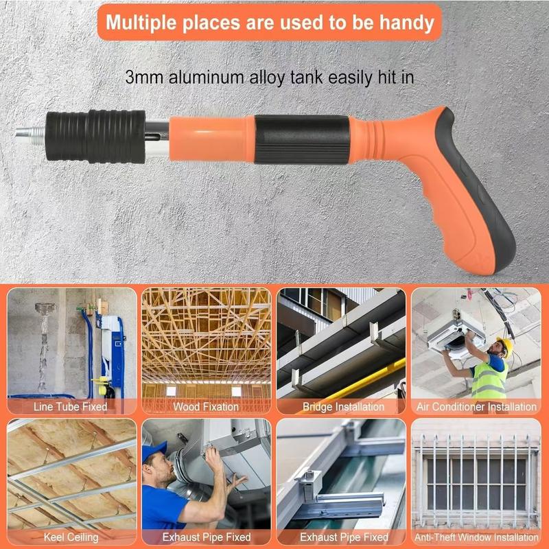 Manual Mini Steel Nail Gun 5 Gears Power Adjustable Concrete nail gun Woodworking integrated air nailer gun with 100 Nails