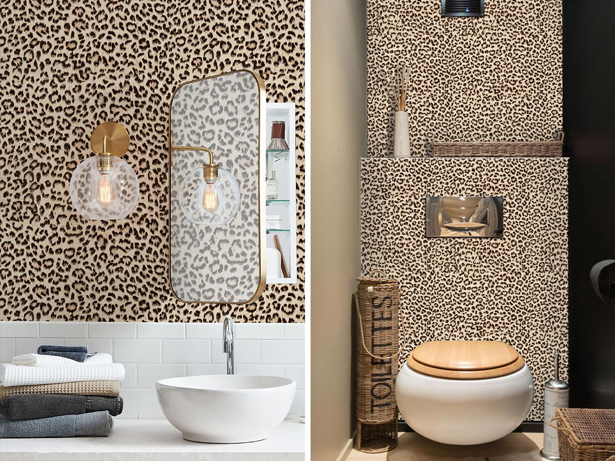 JIFFDIFF Leopard Print Peel and Stick Wallpaper Removable Cheetah Contact Paper Self Adhesive Brown Wall Paper for Accent Wall Renter Friendly Decor Waterproof Removable Wall Sticker