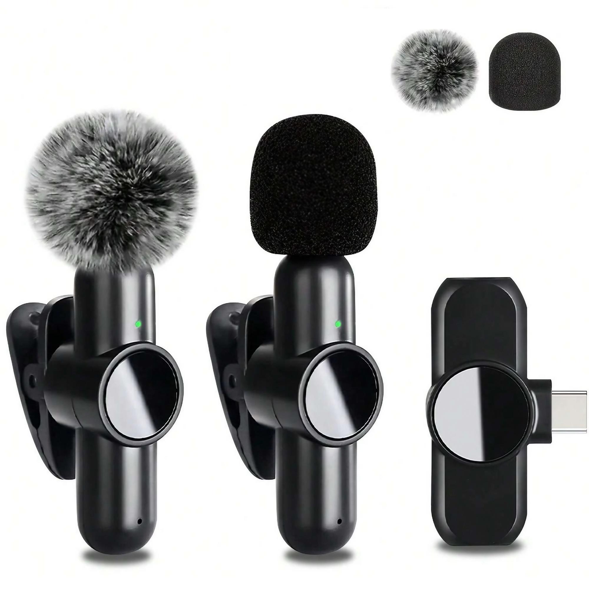 Portable Wireless Lavalier Microphone – Professional Lavalier Wireless Microphone Kit for IPhone 15 16 and Android Phones, Plug and Play Design, Live Streaming Mic, Podcast Recording Mic, Suitable for Vlogging, Interviews and Content Creation