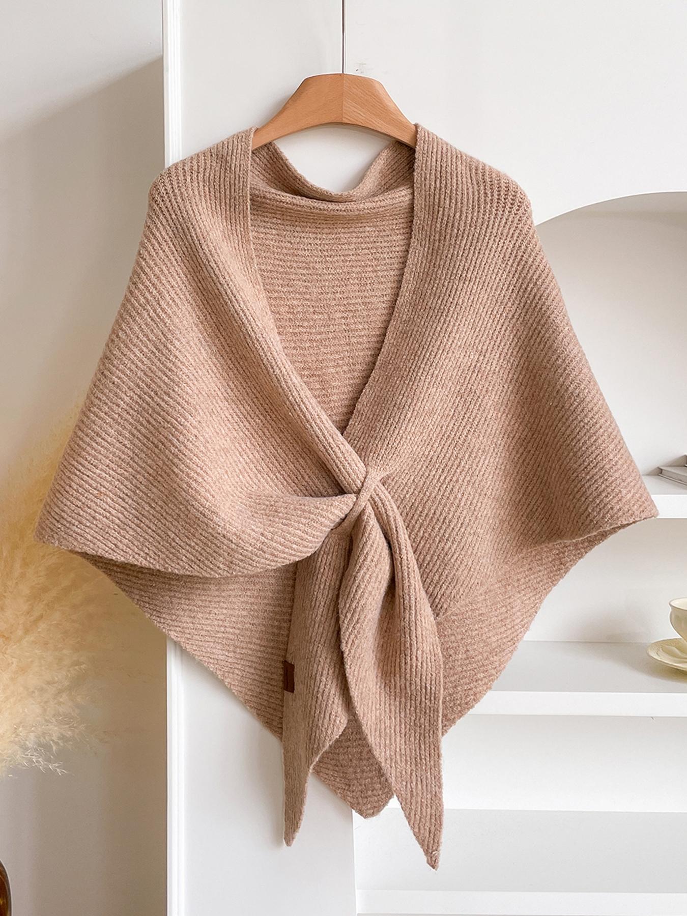 Women's Fashionable Plain Triangle Scarf Shawl, Trendy Solid Shawl, Autumn Winter Warm Wrap, Perfect Gift for Women, Casual Style Accessory