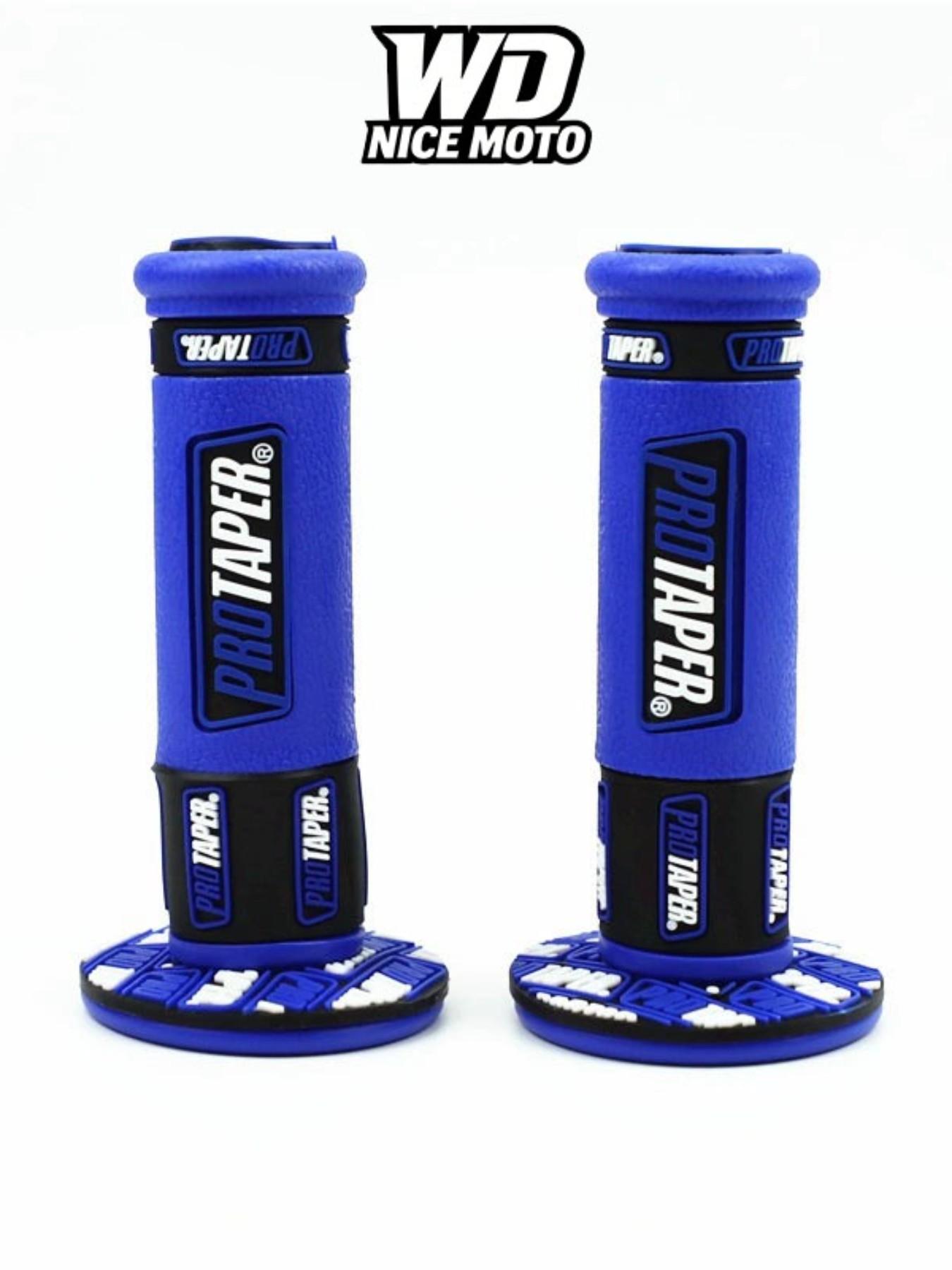 WD Nice Moto Motorcycle Handle Grips, 7/8" 22mm Universal Handlebar Rubber Gel, Comfortable Hand Grip for Motocross & Dirt Bikes