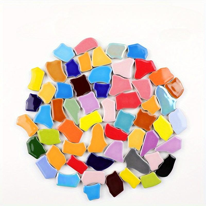 DIY Ceramic Mosaic Tiles, Approximately 35 Pieces, 200g Irregular Shapes, Handmade Materials, Free Stone Patchwork Tile Scraps