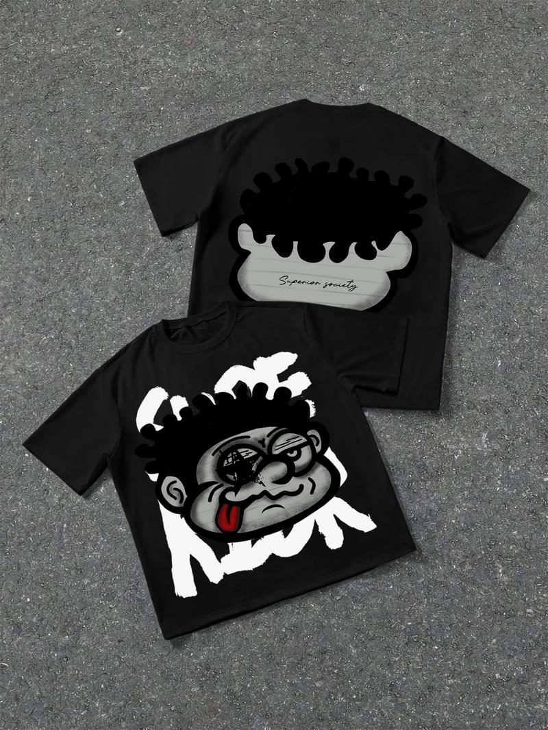 Sopula Studio Men's Vintage Big Face Cotton Graphic T-Shirt funny Streetwear Crewneck Sopula Studio Men's Vintage Big Face Cotton Graphic T-Shirt funny Streetwear Crewneck