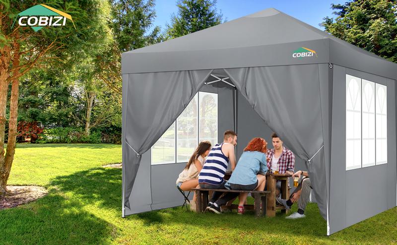 COBIZI 10x10 Pop Up Canopy Tent with Sidewalls, Commercial Instant Shelter Outdoor Gazebo Party Tent