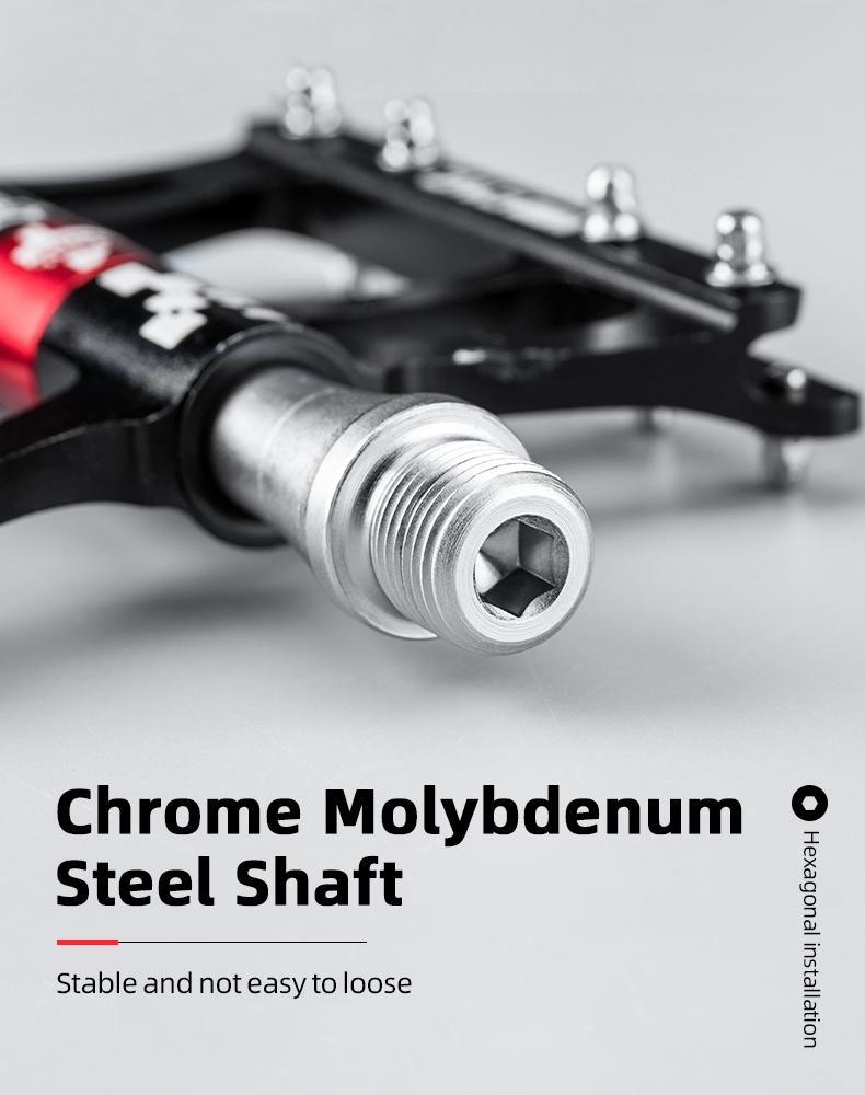 ROCKBROS 4 Bearings Mountain Bike Pedals MTB Padals Platform Flat Bike Pedals Aluminum Alloy 9/16"