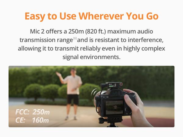 DJI Mic 2 Clip On Cordless Mics with High-Quality Audios for iPhone, Camera, Android, Ultralight Design, Adaptive Gain, Intelligent Noise Cancelling, Dual Band Anti-Interference, 32-bit Float Internal Recording, Vlog, Livestream, Clip On Mic