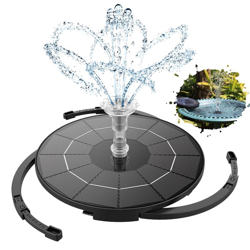 Solar Fountain Pump, Build Your Outdoor Water Feature with Multiple Nozzles for Gardens, Ponds, Fish Tanks and Aquariums DIY Decorative