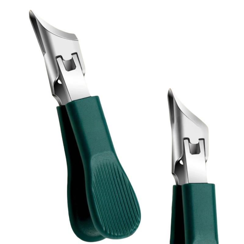 A set of 3 eagle-beak angled nail clippers, a multi-functional household nail clipper set with a large opening and splash-proof design, high-grade thickened hard nail trimmers.