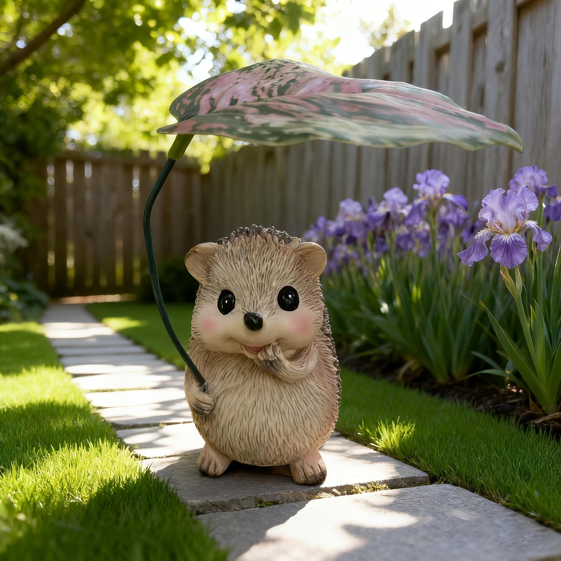 Resin Hedgehog Statue, Charming Garden Ornament for Outdoor Patio Lawn Bonsai Decor, Durable Animal Figurine, Ideal Gift for Garden Lovers