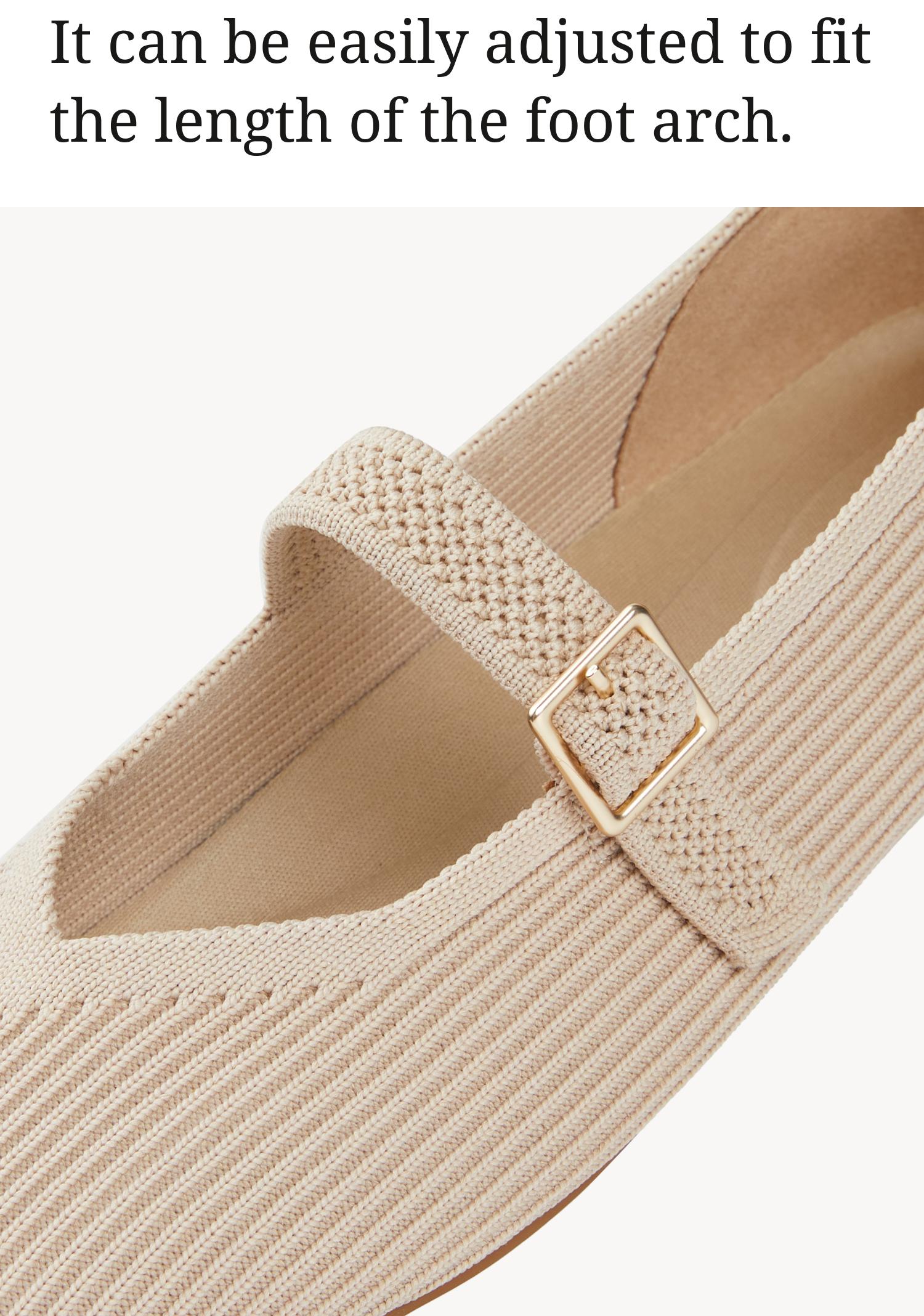 VIVAIA Women's Square-Toe Knit Mary Janes Ballet Arch Fit Flats,  APMA, Machine Washable / Blister-Free Heel / Foldable & Lightweight Retro Chic (Margot Mary Janes) Free Shoe Charm Designated Color Until Sold Out Randomly,  Wide Feet Friendly, SpringFresh