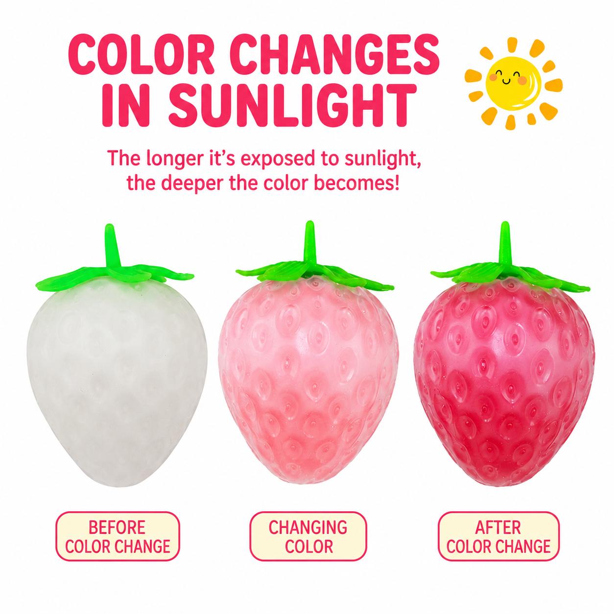Extra Large Color Changing Strawberry Squishy Stress Ball - Squishies Fidget Toy for Adults & Ages 6+, Safe Non-Toxic Material for Stress Relief & Sensory Play Extra Large Color Changing Strawberry Squishy Stress Ball - Squishies Fidget Toy for Adults & Ages 6+, Safe Non-Toxic Material for Stress Relief & Sensory Play